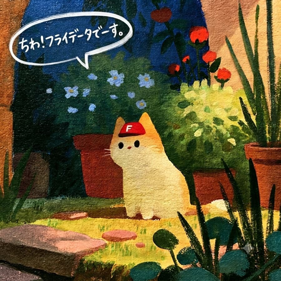 フライデータのマスコットキャラクター(ちわ!フライデータでーす。)